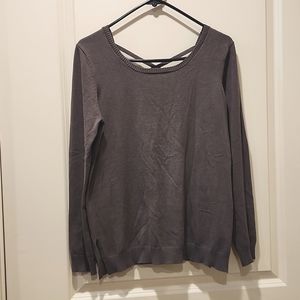 Hippie Rose pullover sweater with criss cross in back